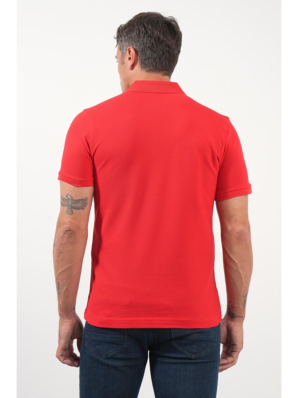 Kırmızı Polo Yaka Pike Kısa Kol Slim Fit Pamuklu Hediye Kutulu Tişört 1011260169-5