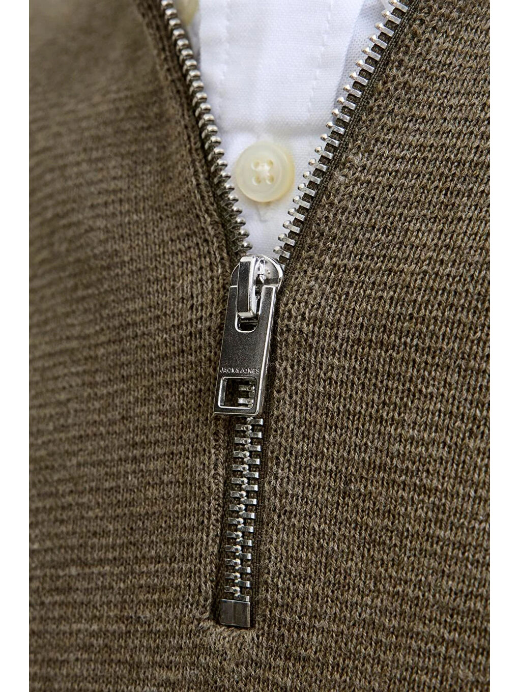 Yeşil Premium Jprccmılano% 100 Pamuk Relaxed Fit Dik Yaka Erkek Kazak 12259664-3