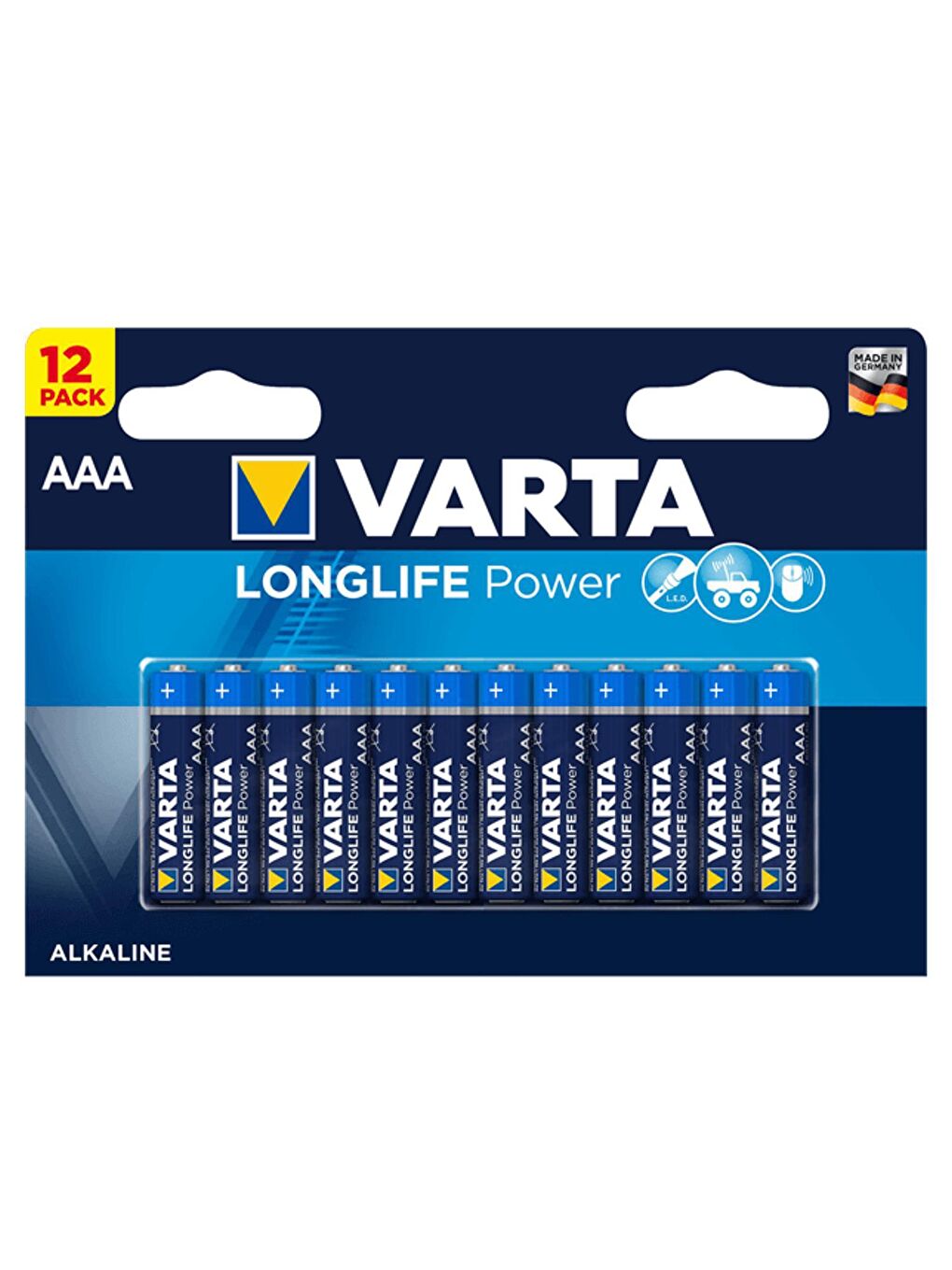 Varta Beyaz Longlife Power AAA Alkalin İnce Pil 12 li Blister