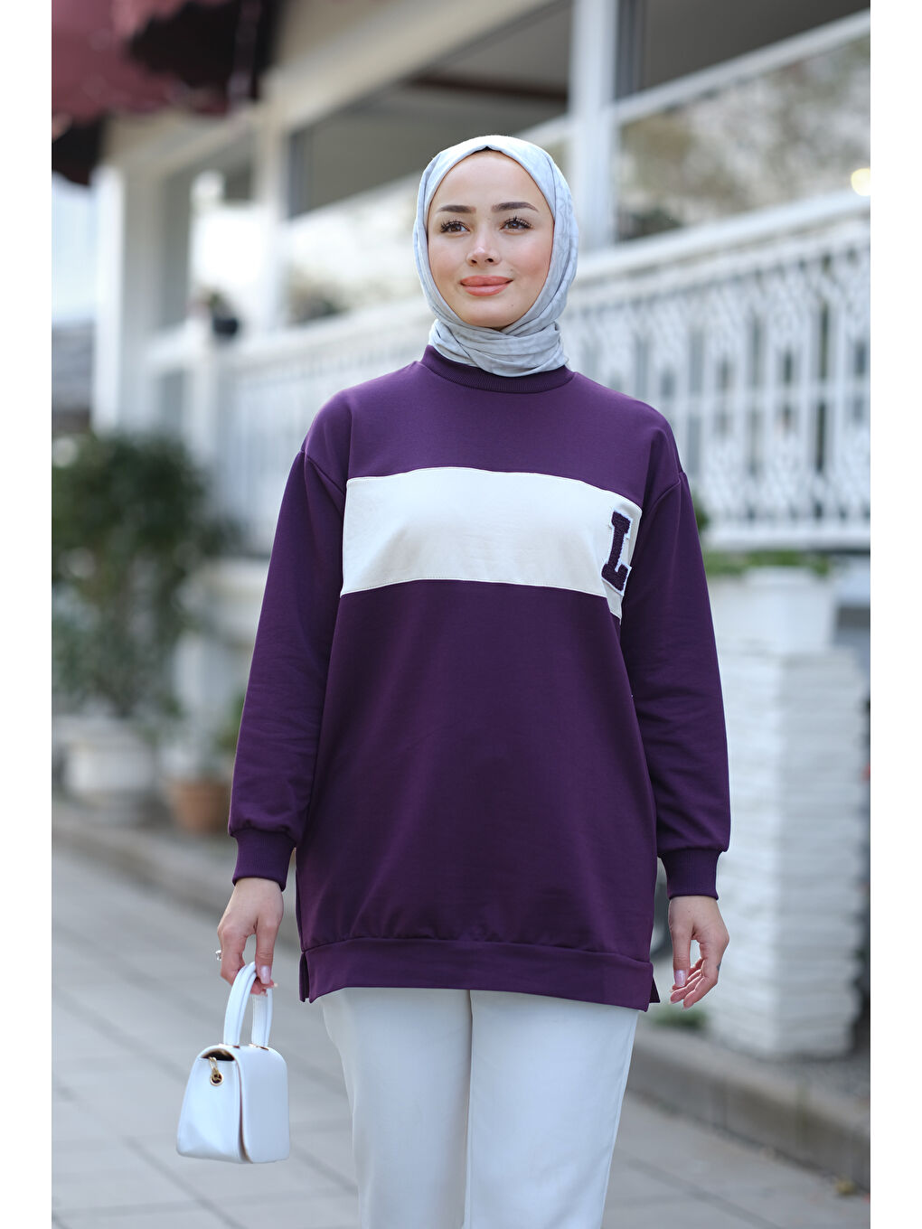 Locco Moda Mürdüm Nakış Aksesuarlı Tunik Mürdüm