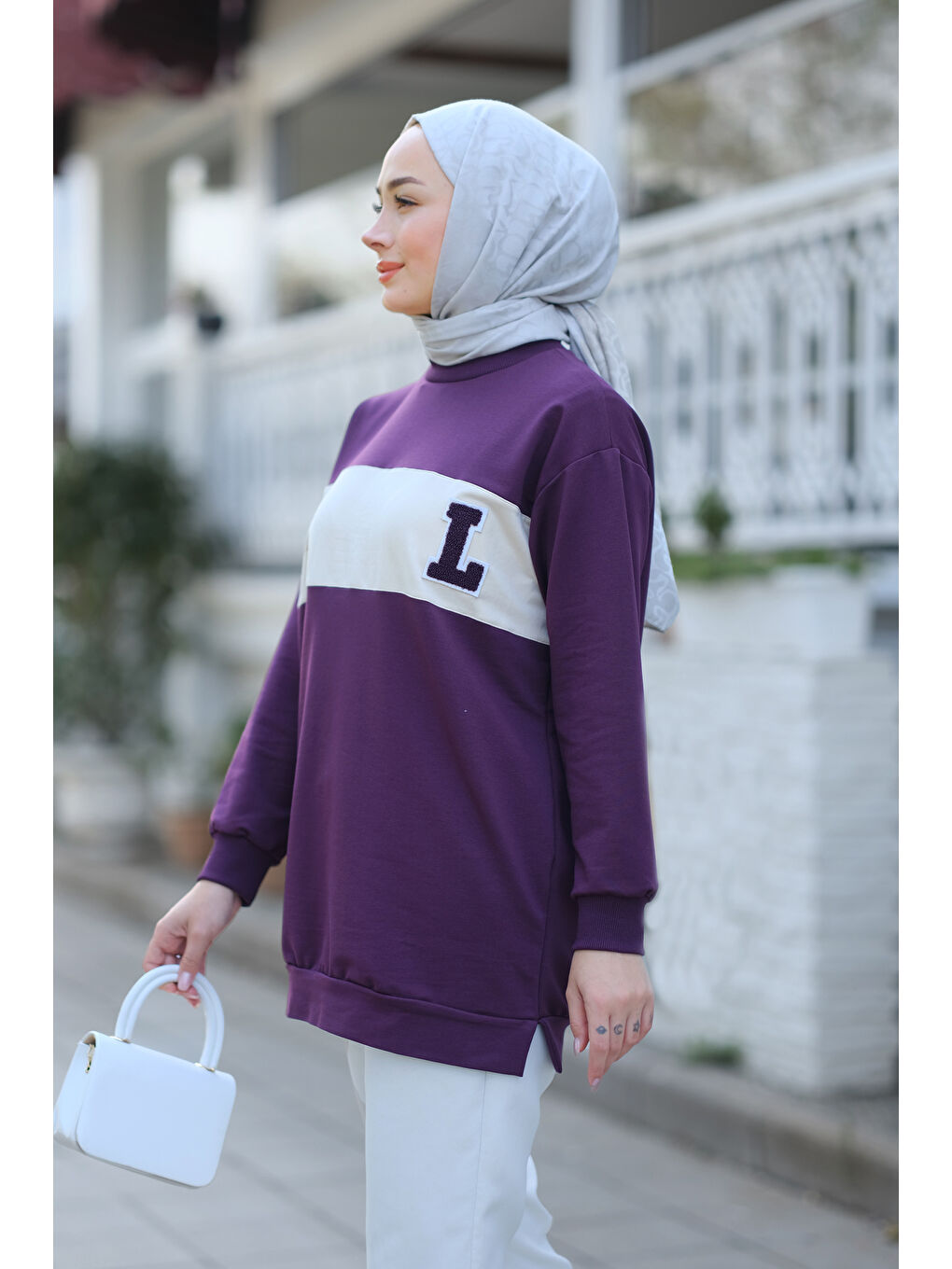 Locco Moda Mürdüm Nakış Aksesuarlı Tunik Mürdüm - 1