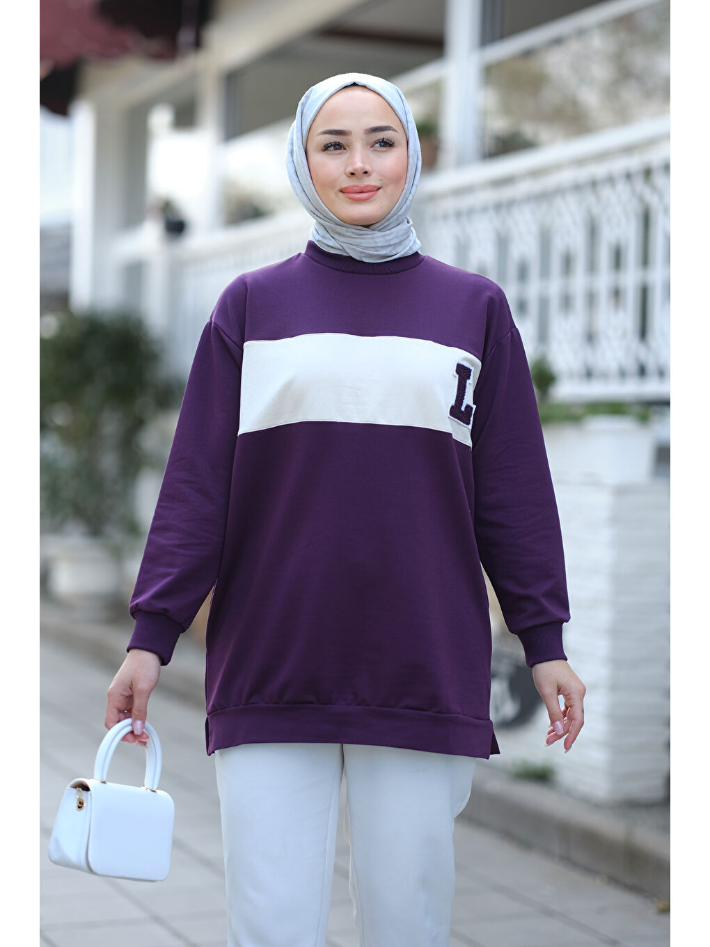 Locco Moda Mürdüm Nakış Aksesuarlı Tunik Mürdüm - 2