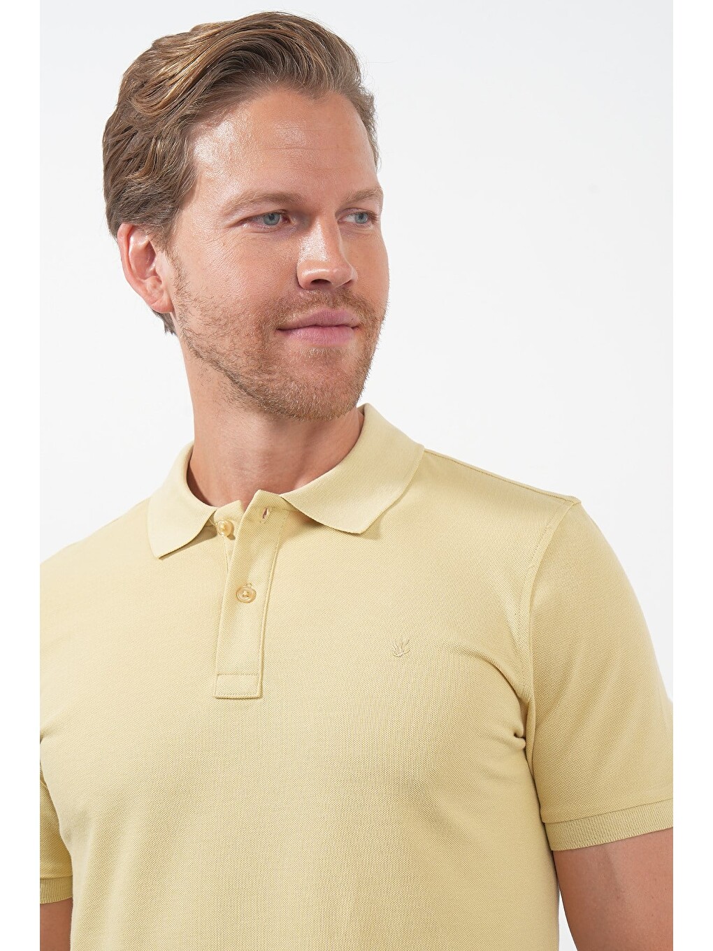 Sarı Polo Yaka Pike Kısa Kol Slim Fit Pamuklu Hediye Kutulu Tişört 1011260169-4