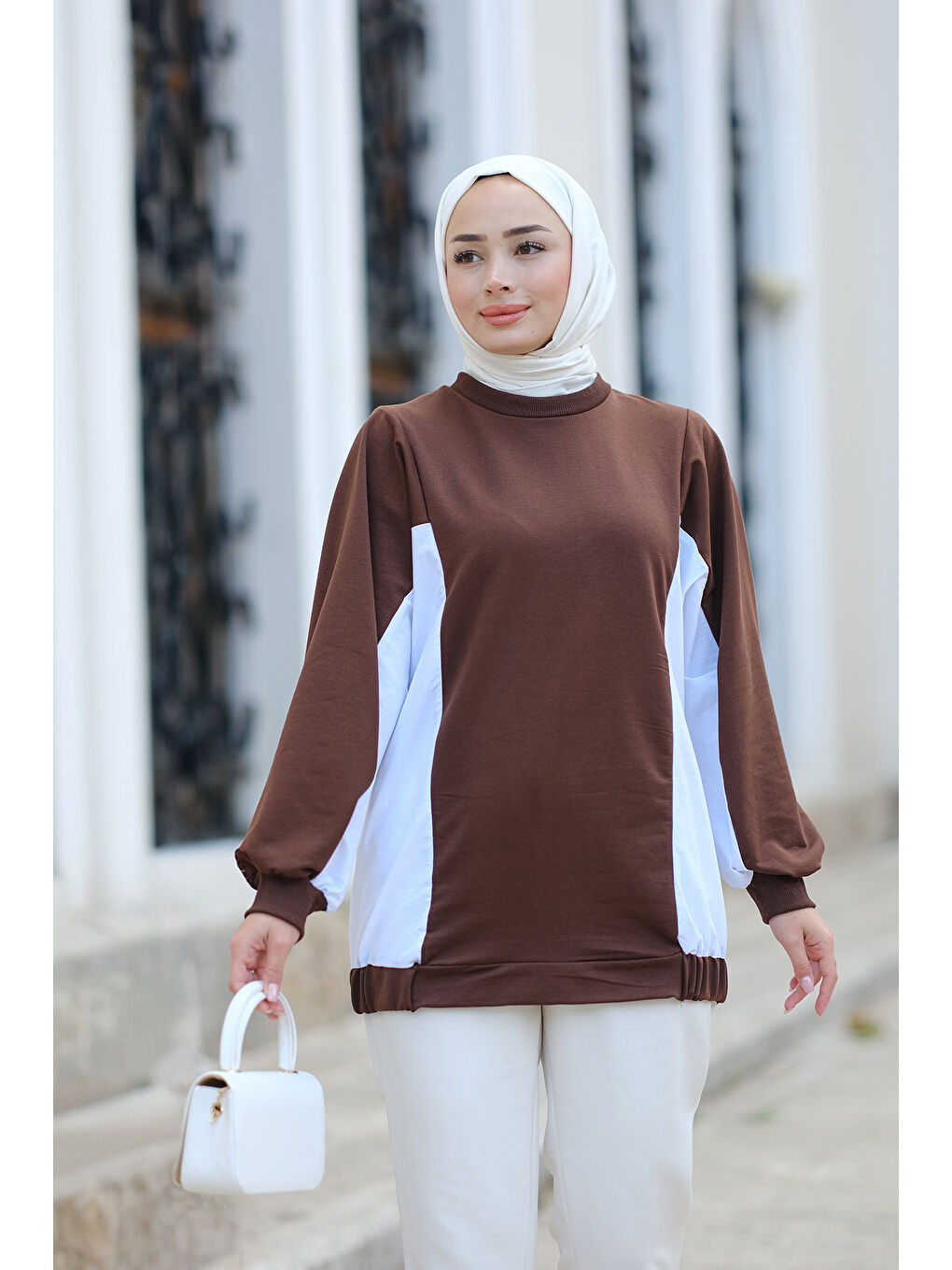 Locco Moda Kahverengi Garnili Tunik Kahverengi - 2