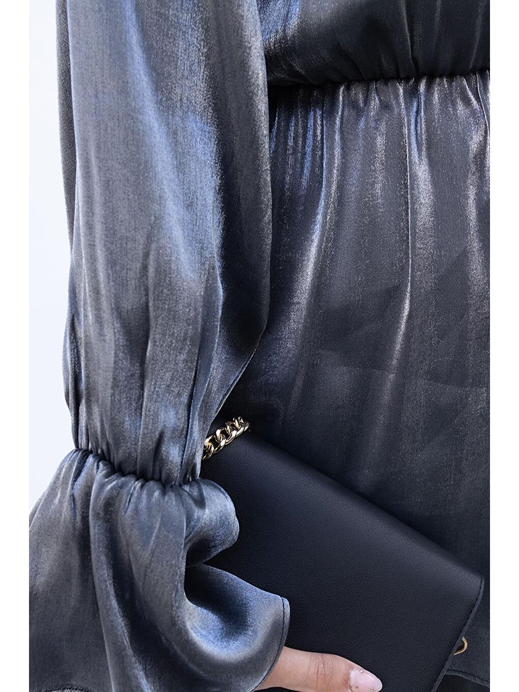 Siyah-Asimetrik Detaylı Pantolonlu Takım-4