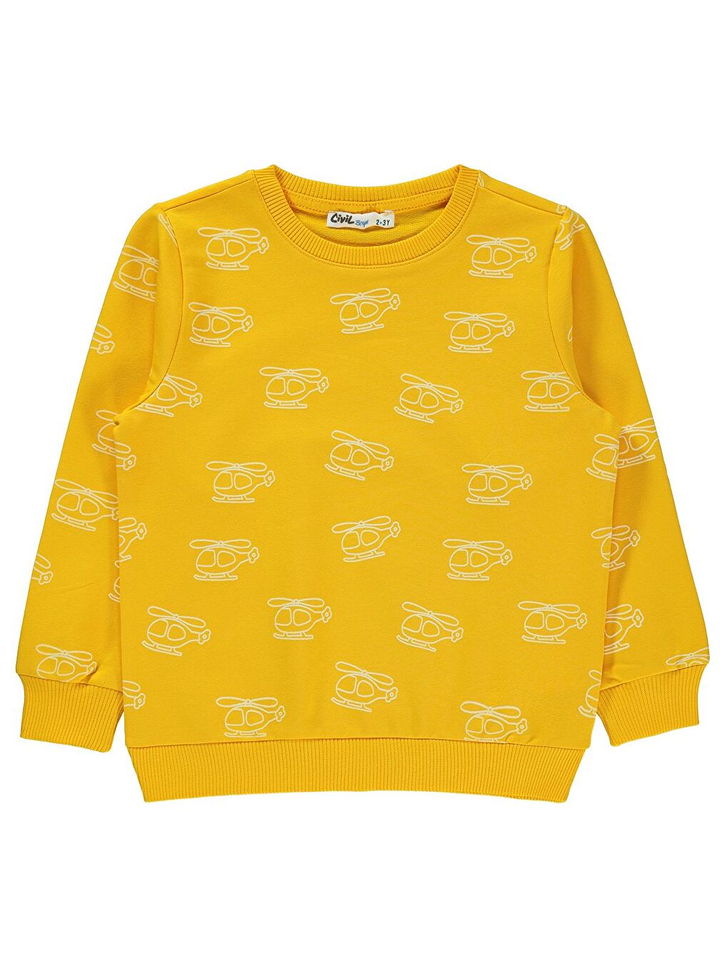 Kahverengi Boys Erkek Çocuk Sweatshirt 2-5 Yaş Hardal