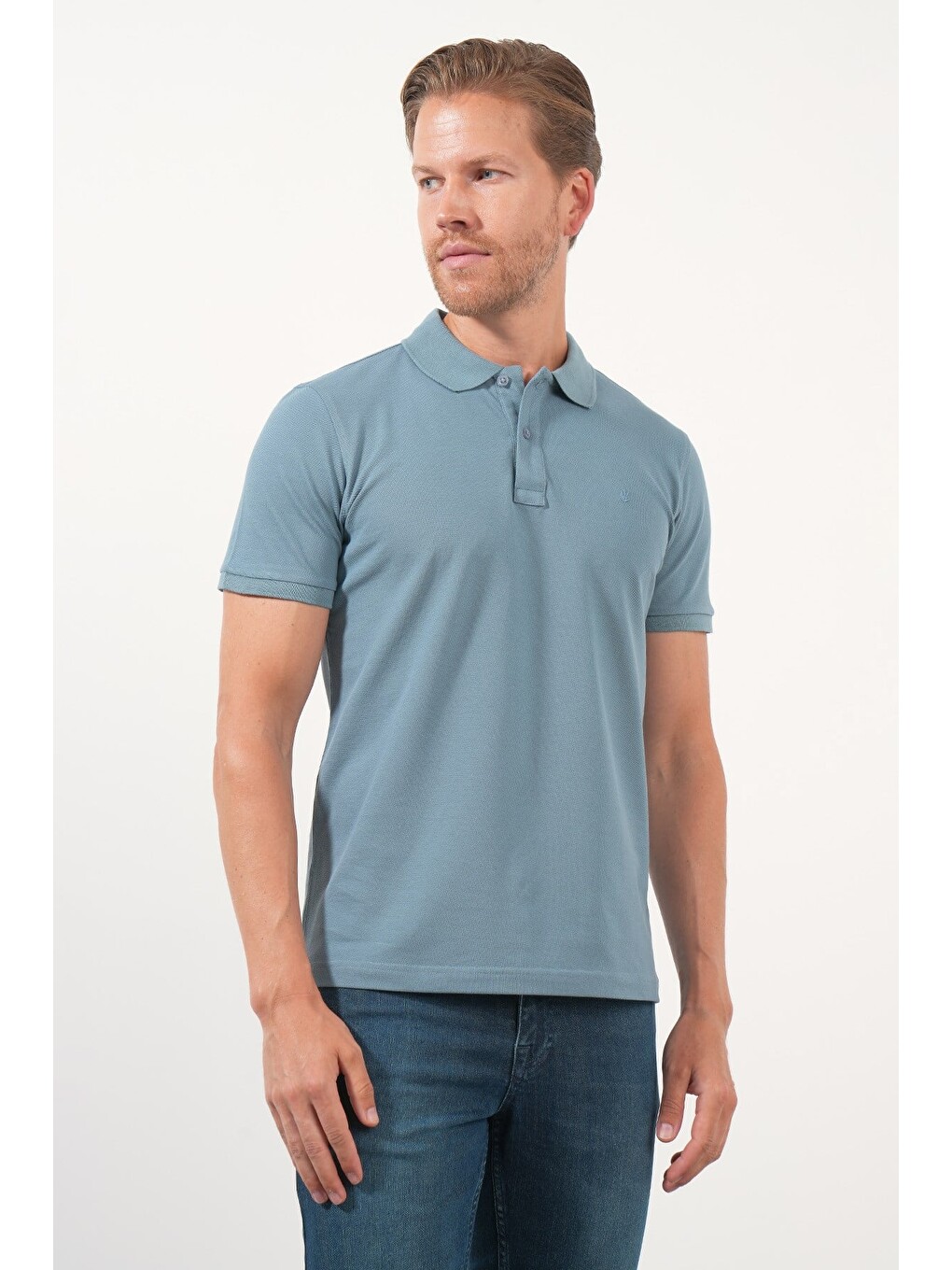Mavi Polo Yaka Pike Kısa Kol Slim Fit Pamuklu Hediye Kutulu Tişört 1011260169