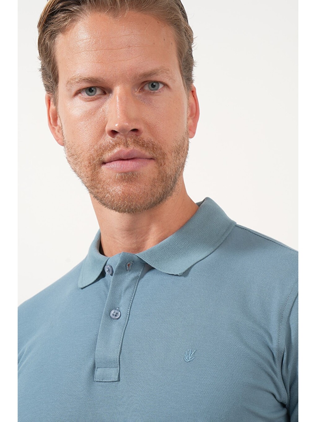 Mavi Polo Yaka Pike Kısa Kol Slim Fit Pamuklu Hediye Kutulu Tişört 1011260169-4