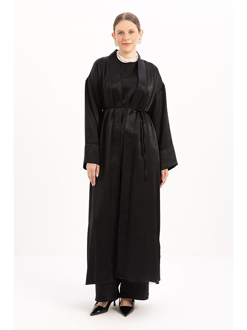 Siyah-Bel Kuşaklı Abayalı Takım-1