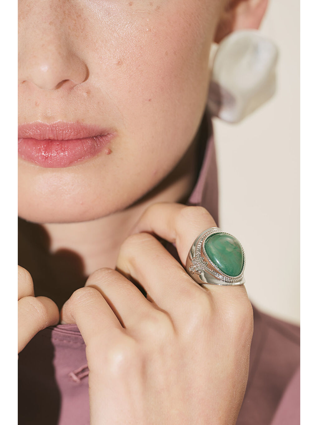 Gri Ocean Yüzük Seti Gümüş-2