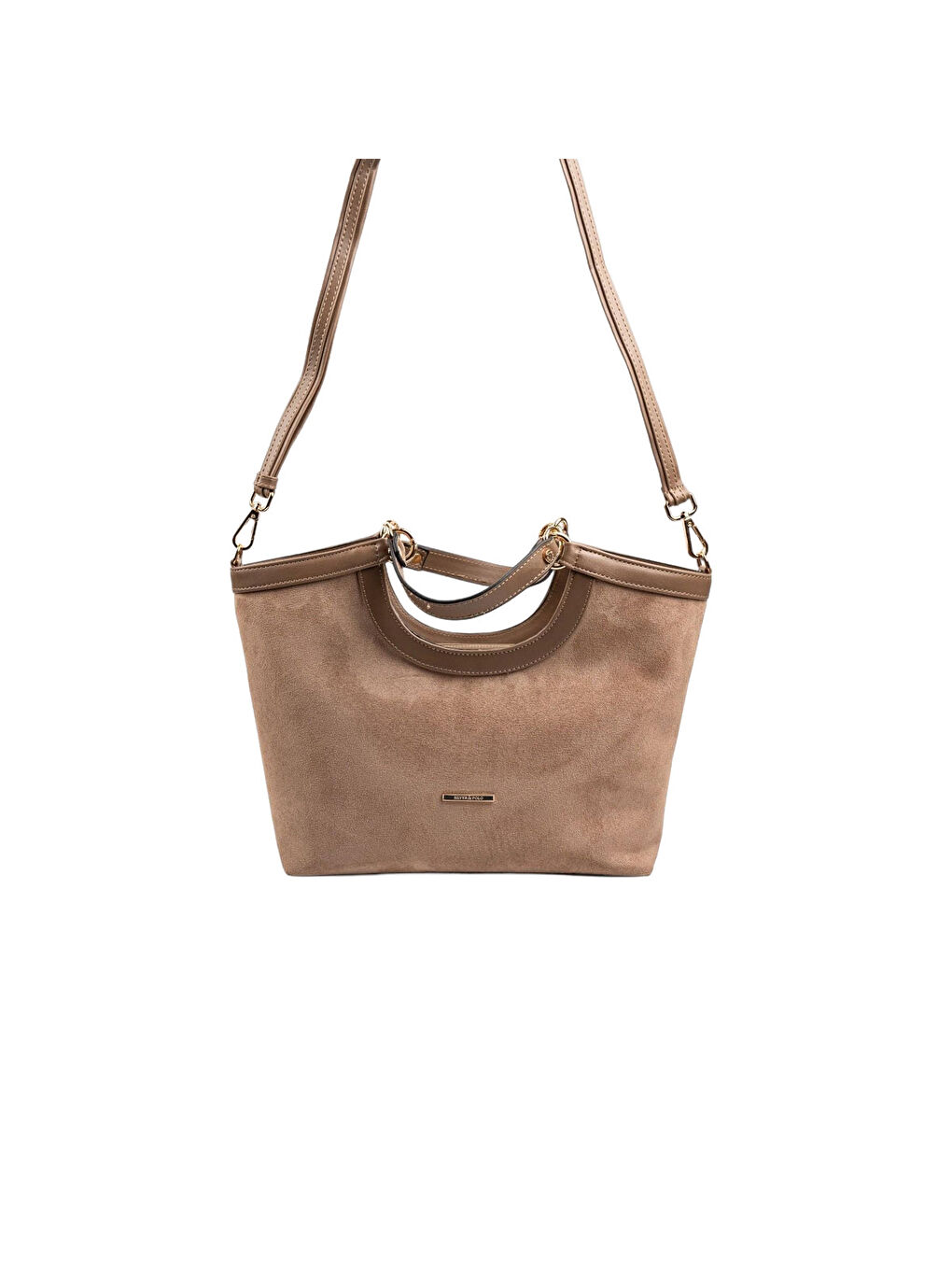 Bej Kadın SP1189-M12 SILVER POLO El Çantası Vizon-4