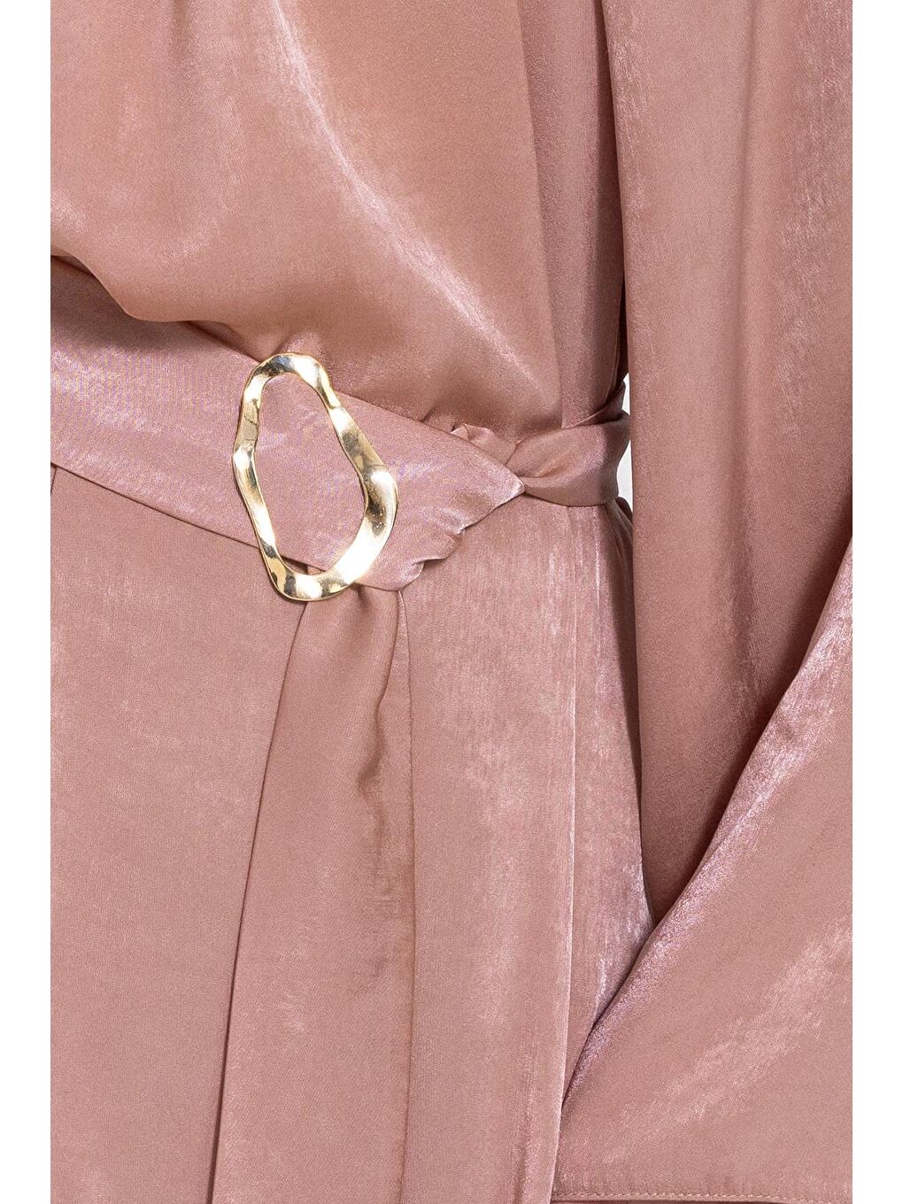 Bej Vizon-Yarasa Kol Büzgülü Yaka Pantolonlu Takım-3