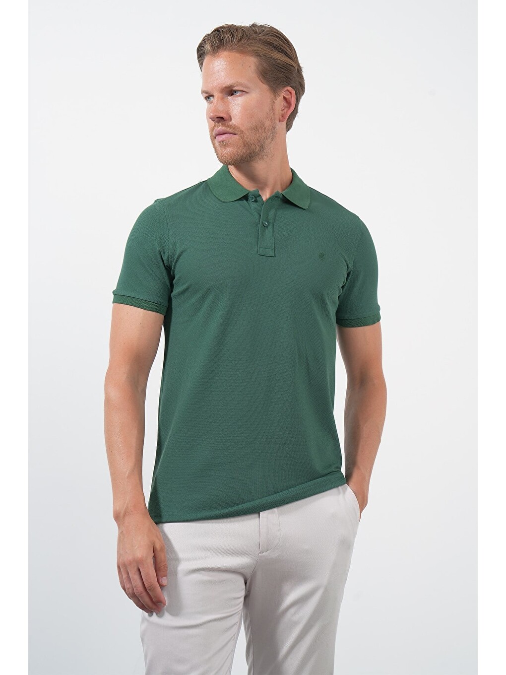 Yeşil Polo Yaka Pike Kısa Kol Slim Fit Pamuklu Hediye Kutulu Tişört 1011260169