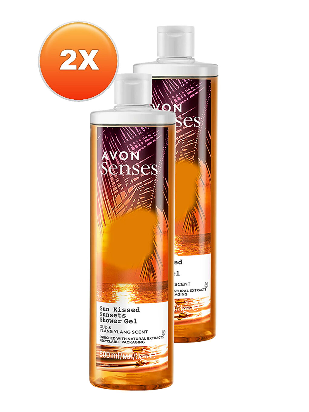 AVON Renksiz Senses Sun Kissed Sunsets Duş Jeli 500 Ml. İkili Set - 1