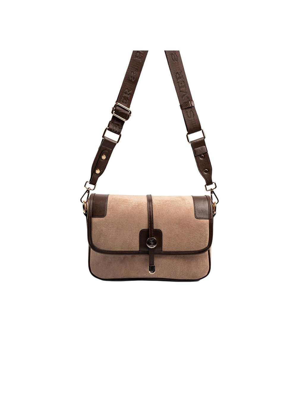 Bej Kadın SP1182-M12 SILVER POLO Çapraz Çanta Vizon-Kahve
