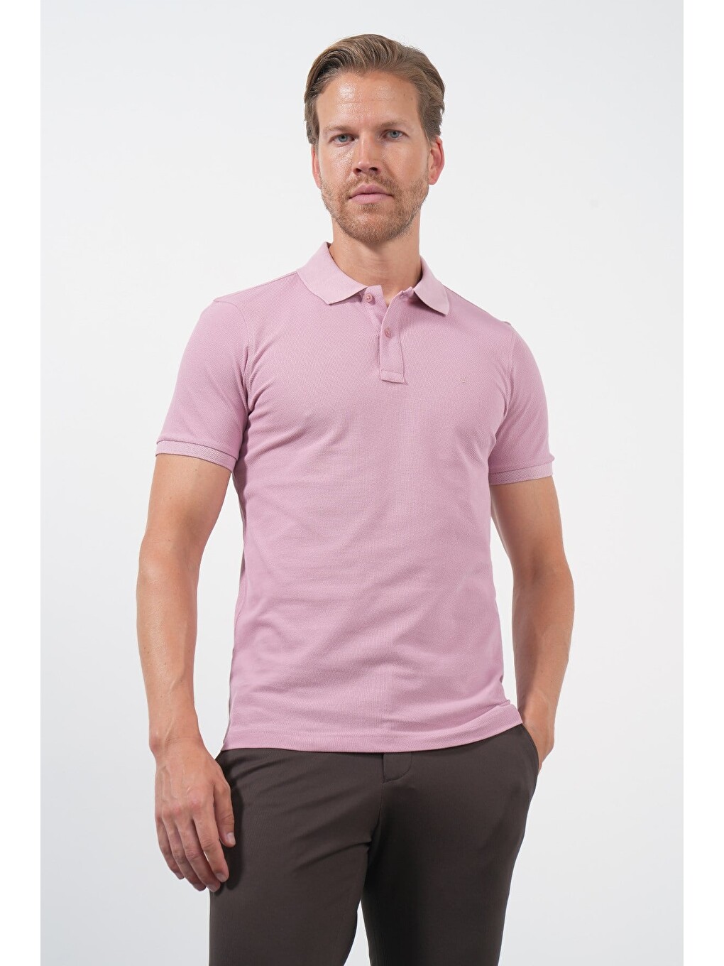 Mor Polo Yaka Pike Kısa Kol Slim Fit Pamuklu Hediye Kutulu Tişört 1011260169