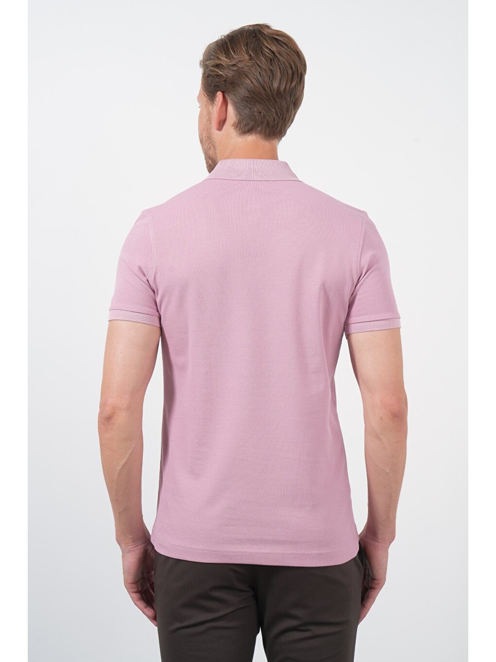 Mor Polo Yaka Pike Kısa Kol Slim Fit Pamuklu Hediye Kutulu Tişört 1011260169-5