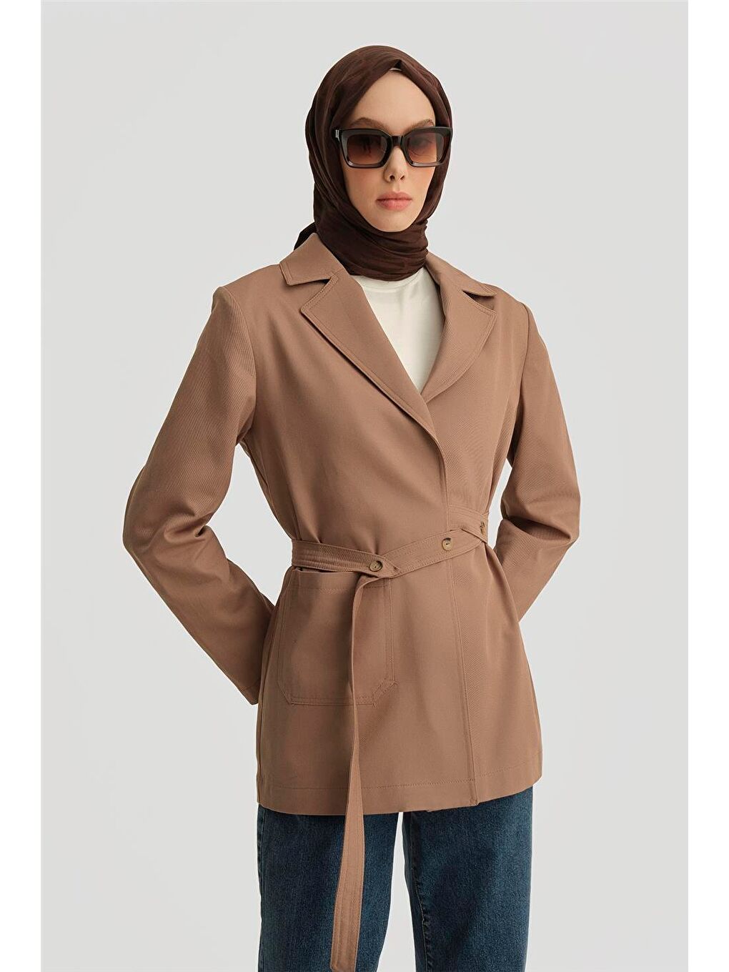 Bej Anvelop Blazer Ceket 25Y5911 Vizon-2