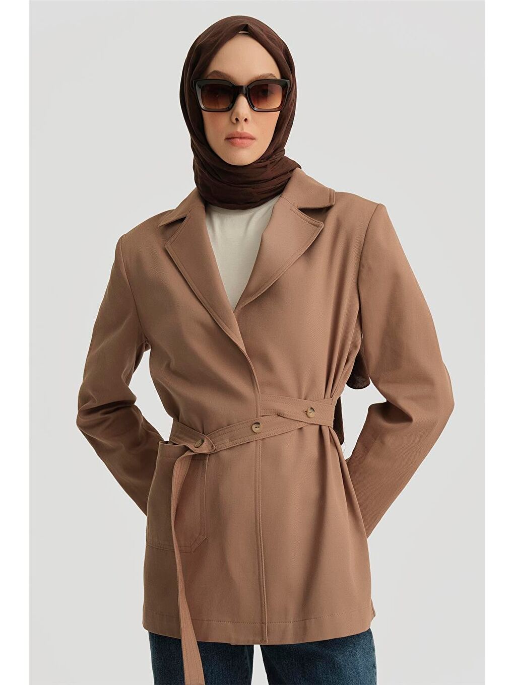 Bej Anvelop Blazer Ceket 25Y5911 Vizon-3