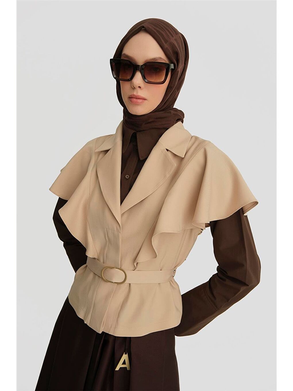 Ekru Kolu Seyyar Lyocell Ceket 25Y5906 Aytaşı-2