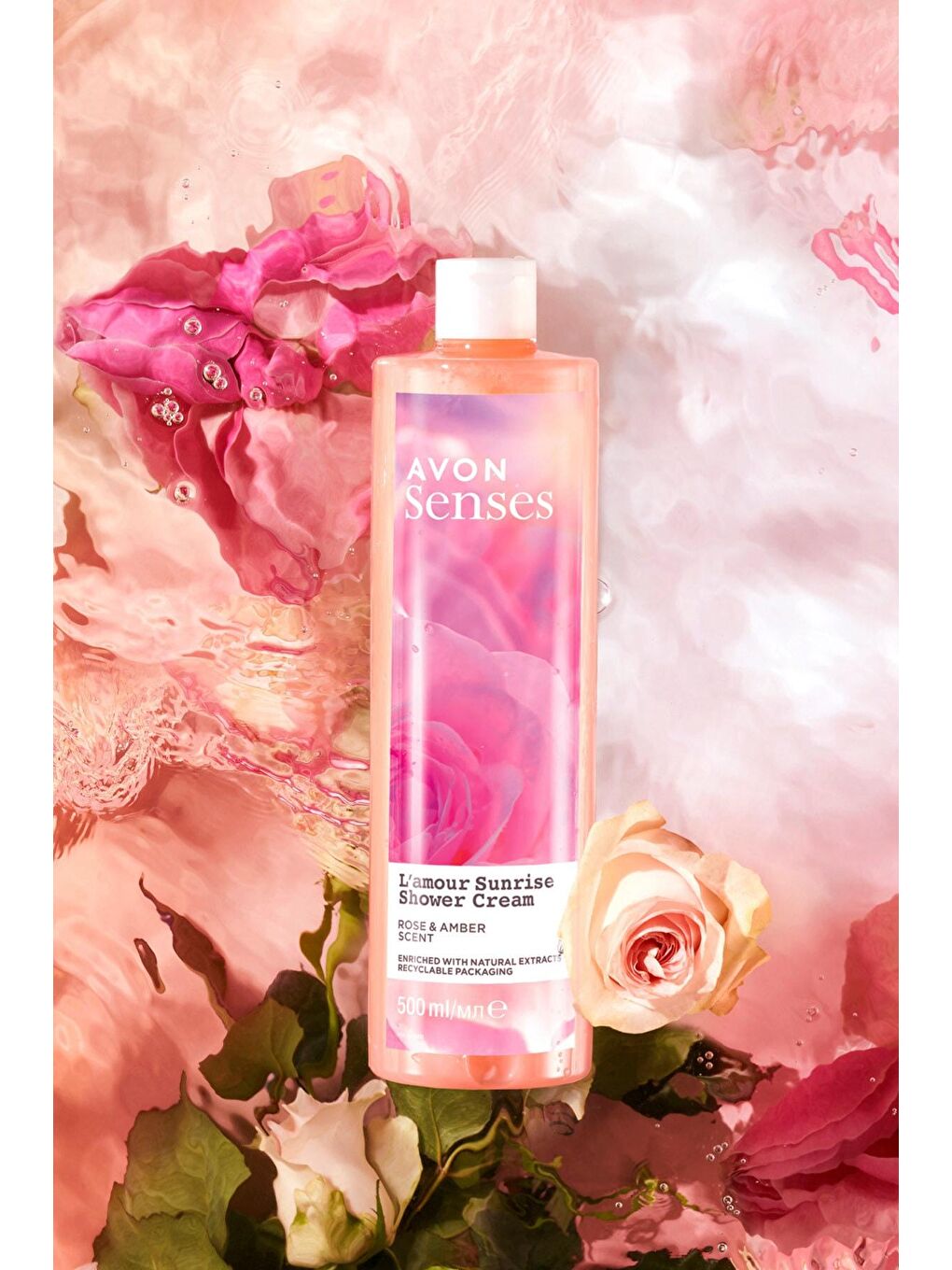 AVON Senses L'amour Sunrise Gül ve Amber Kokulu Krem Duş Jeli 500 Ml. - 2