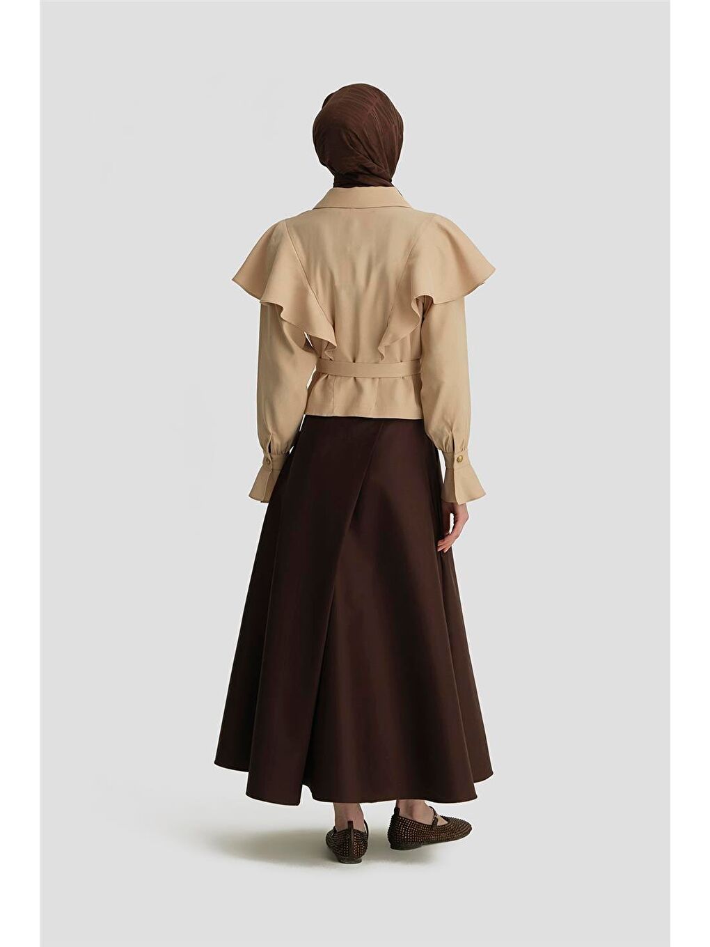 Ekru Kolu Seyyar Lyocell Ceket 25Y5906 Aytaşı-4