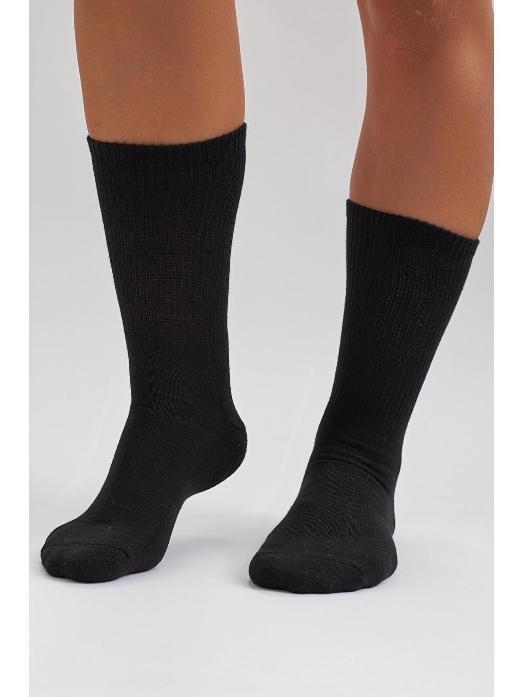 Unisex  Havlu Taban Uzun Konç Basic Soket Çorap Siyah