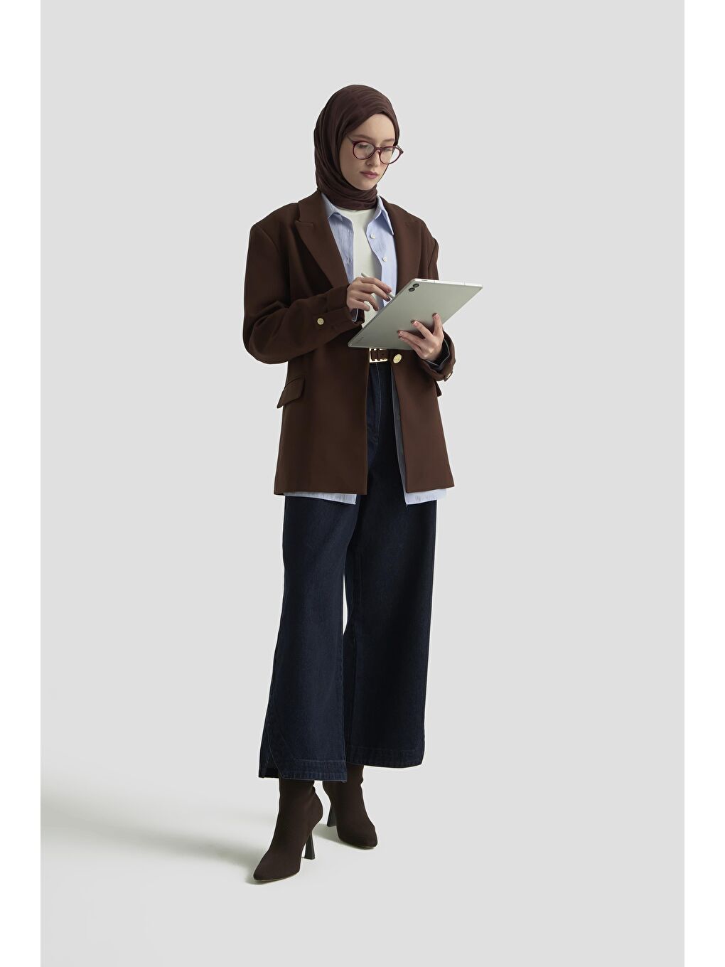 Basic Blazer Ceket 25Kd9016 Kahverengi-3