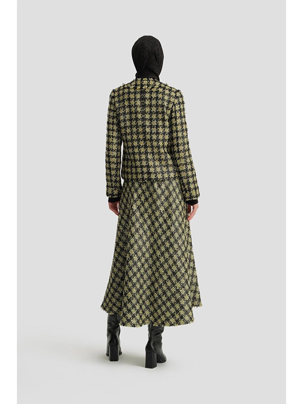 Simli Tüvit Ceket 24K5719 Yeşil-4