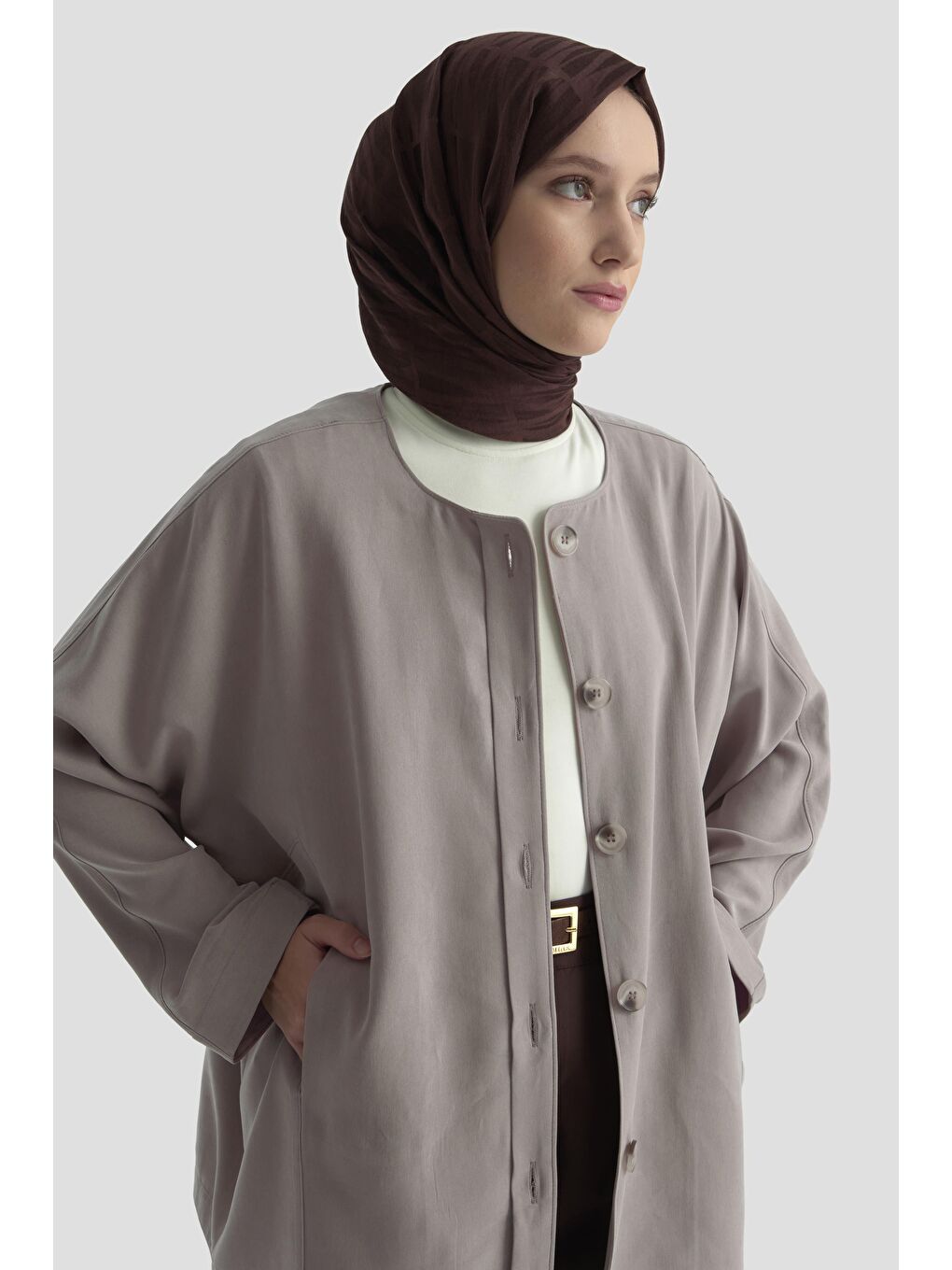 Bej Yarasa Kol Ceket 25Kd1107 Vizon-3