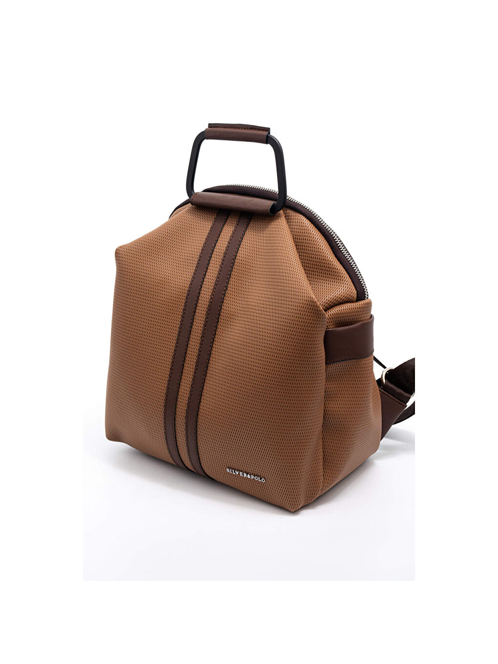 Kahverengi Kadın 771-45848 SILVER POLO SIRT ÇANTASI M86 KARAMEL-MAT KAHVE-4