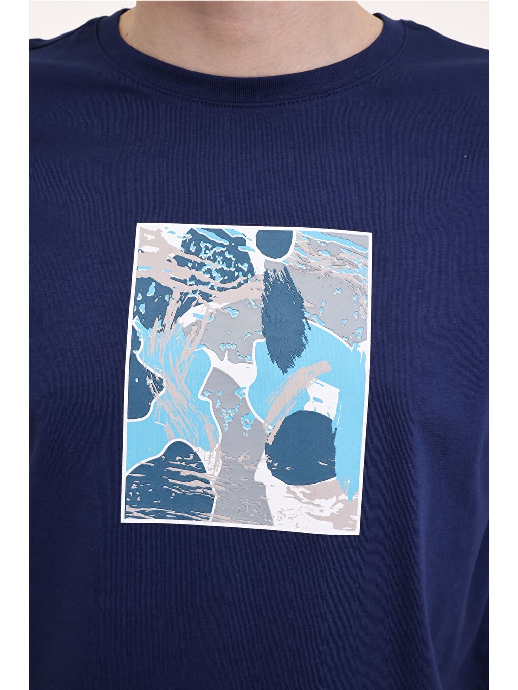 ML CHEN 11HL1004 5FX Mavi Erkek Kısa Kol Tişört-3