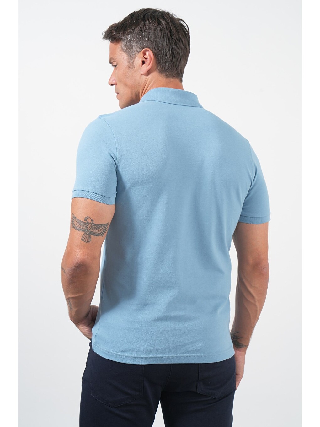 Mavi Polo Yaka Pike Kısa Kol Slim Fit Pamuklu Hediye Kutulu Tişört 1011260169-4