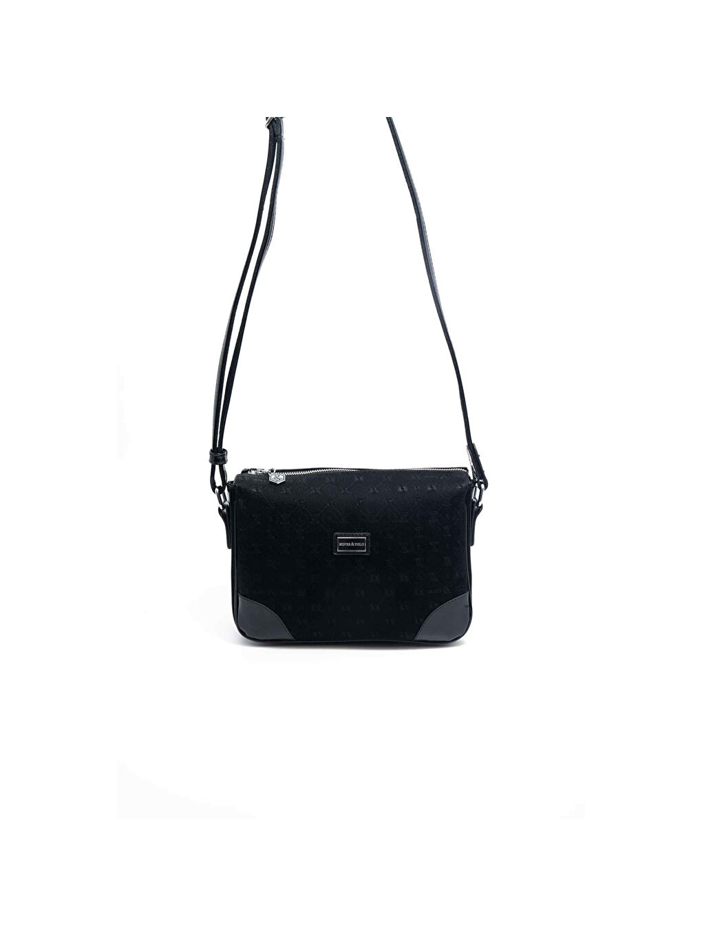 Siyah Kadın Çapraz Çanta 784-46060 SILVER POLO ÇAPRAZ BAYAN ÇANTASI M158 SİYAH-RUGAN SİYAH