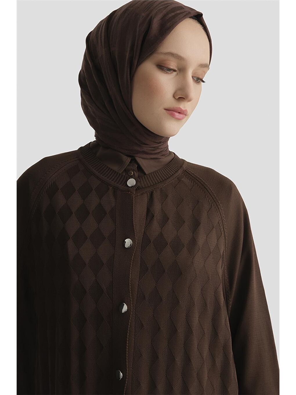 Kahverengi Triko Ceket 25Kd5096 Kahve-1