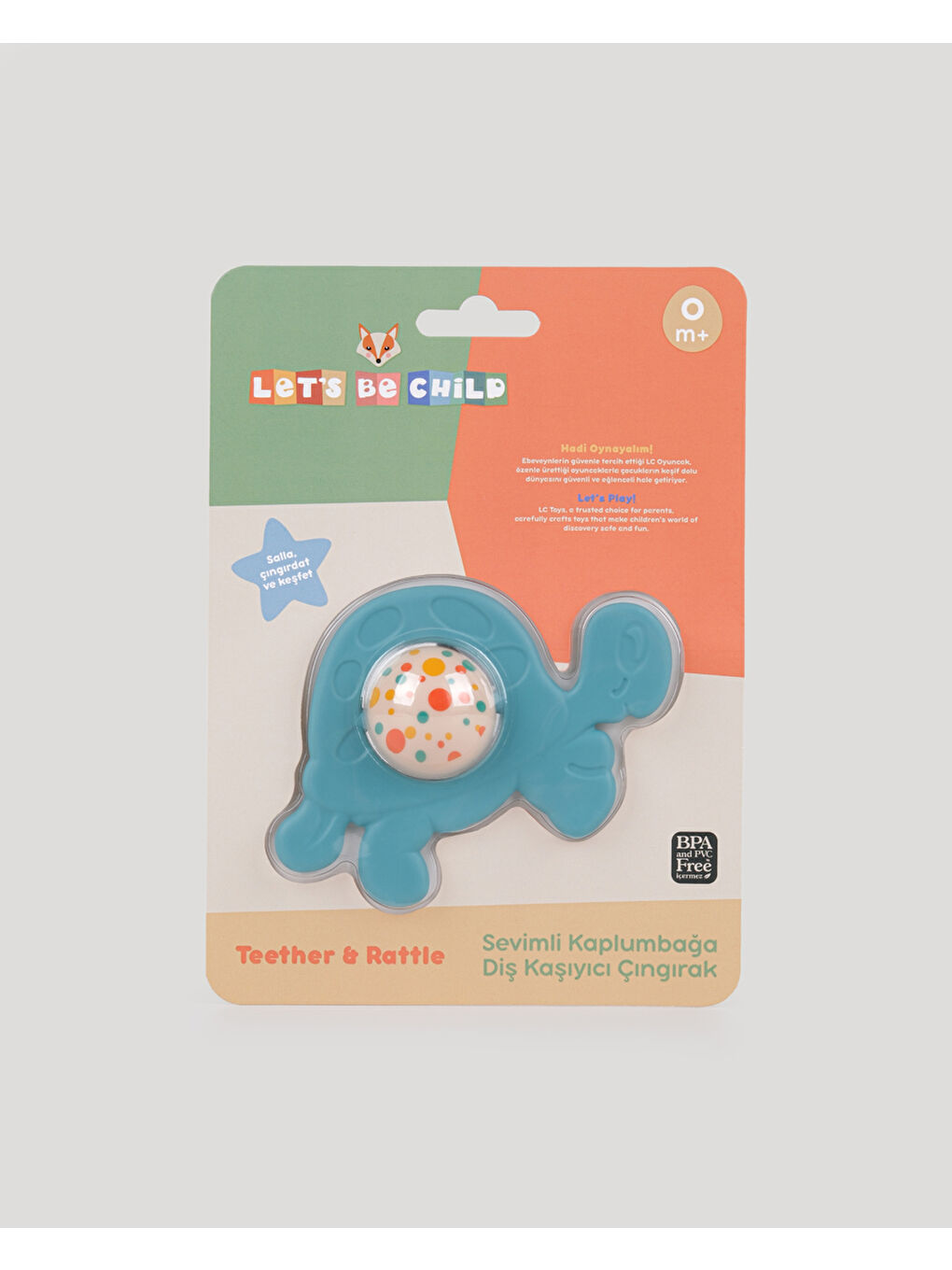 Sevimli Kaplumbağa Diş Kaşıycı Çıngırak-Turkuaz-2