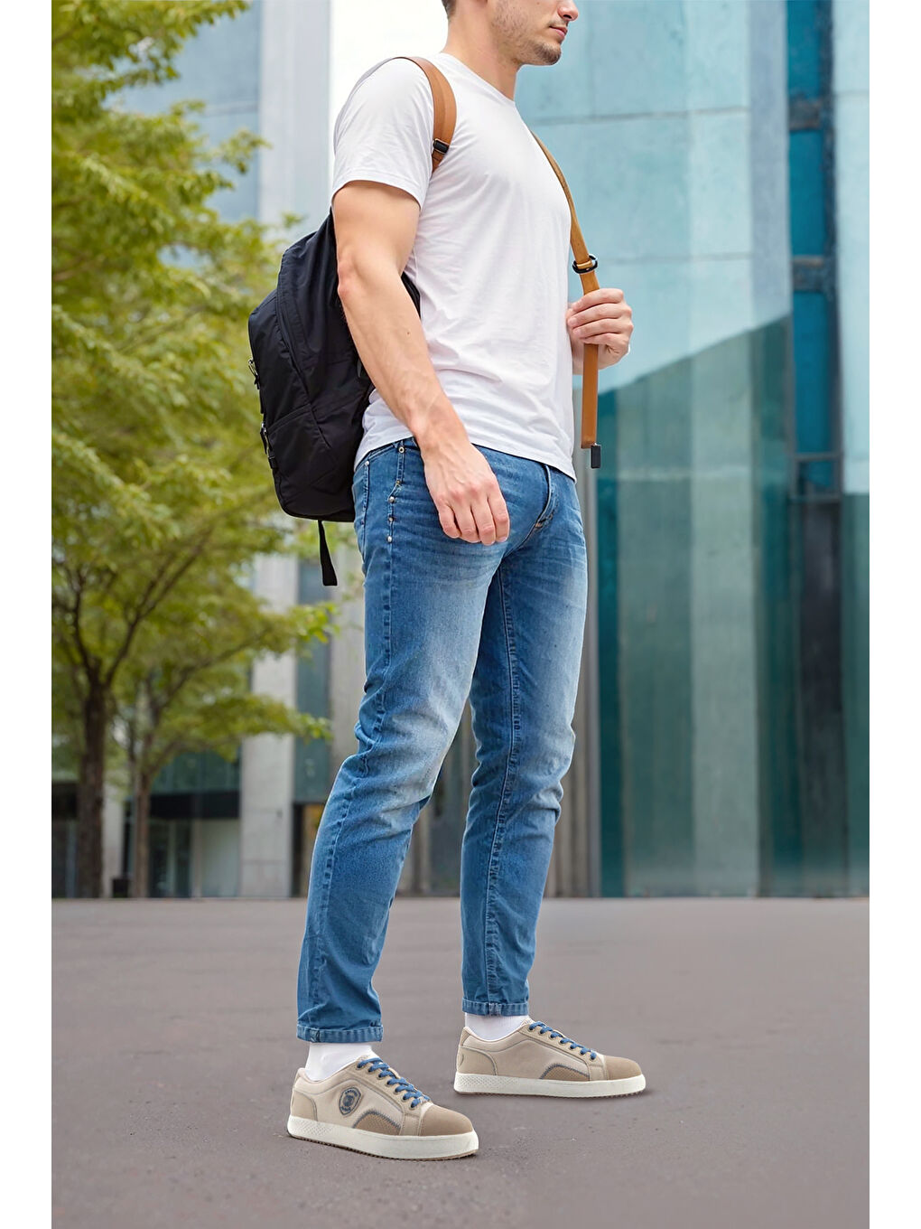 Bej 238544 5FX Kum Erkek Sneaker-1