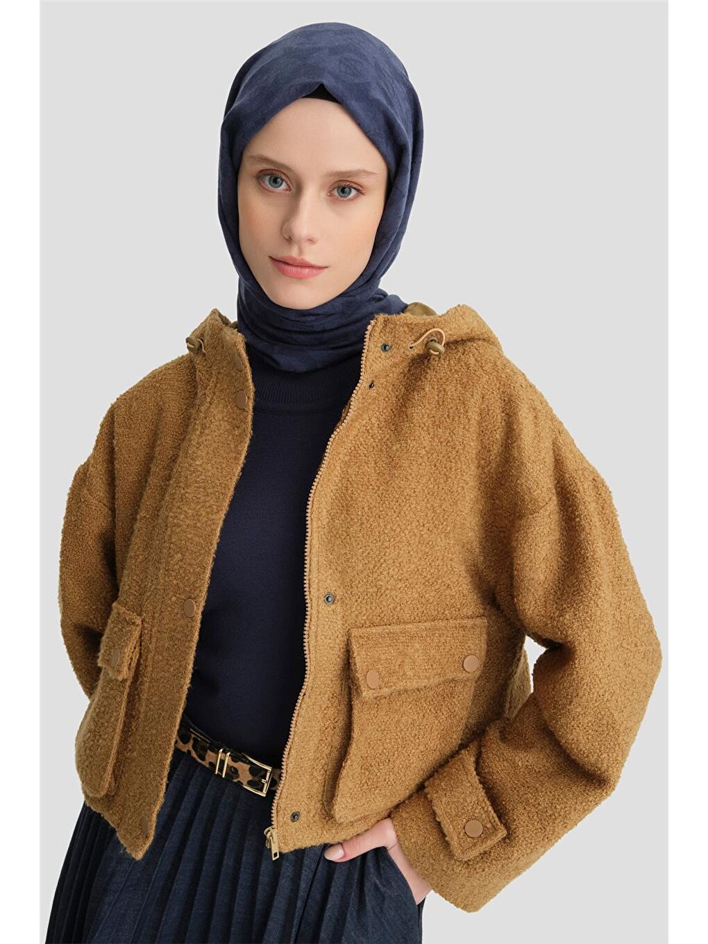 Kahverengi Tüvit Kumaşlı Mont 24K5702 Camel