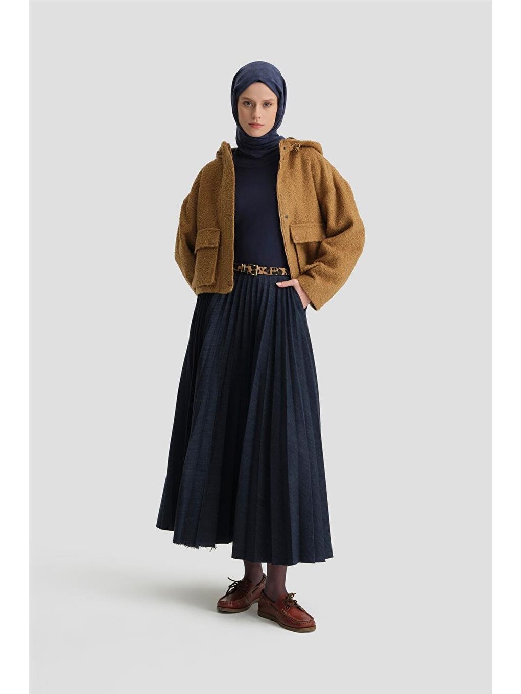 Kahverengi Tüvit Kumaşlı Mont 24K5702 Camel-1