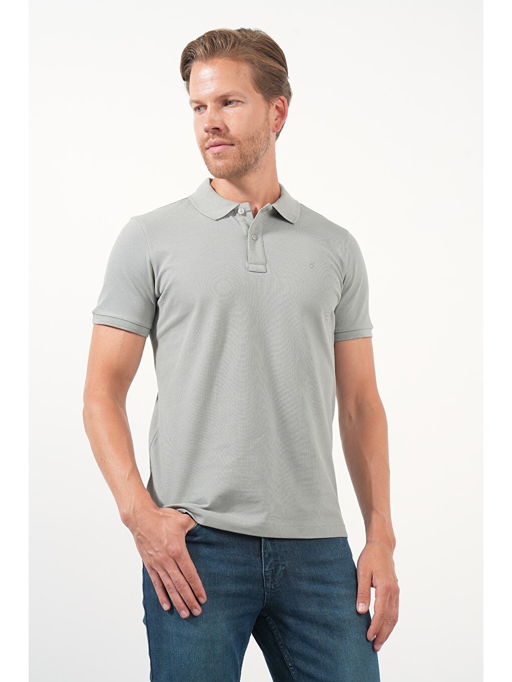 Haki Polo Yaka Pike Kısa Kol Slim Fit Pamuklu Hediye Kutulu Tişört 1011260169