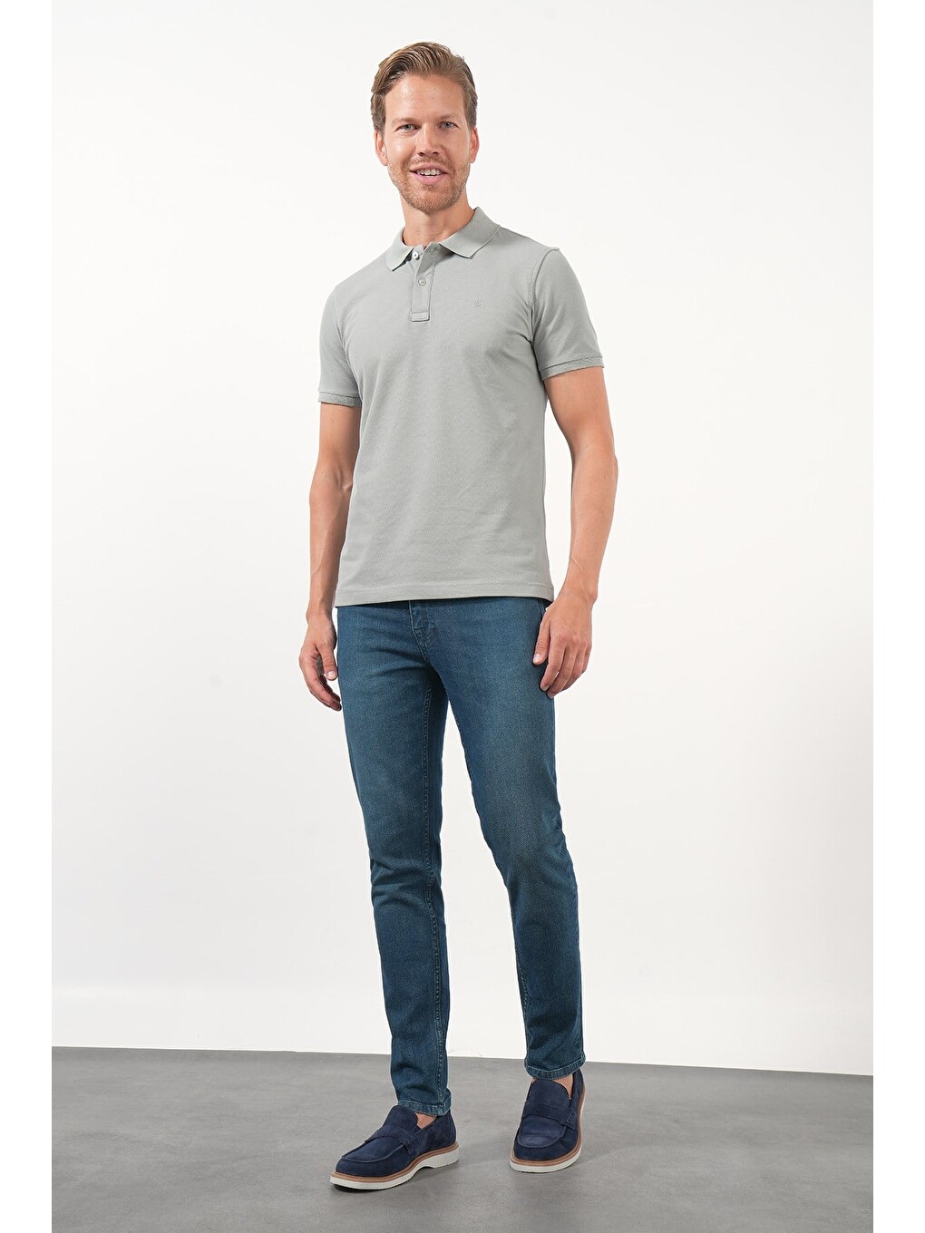 Haki Polo Yaka Pike Kısa Kol Slim Fit Pamuklu Hediye Kutulu Tişört 1011260169-1
