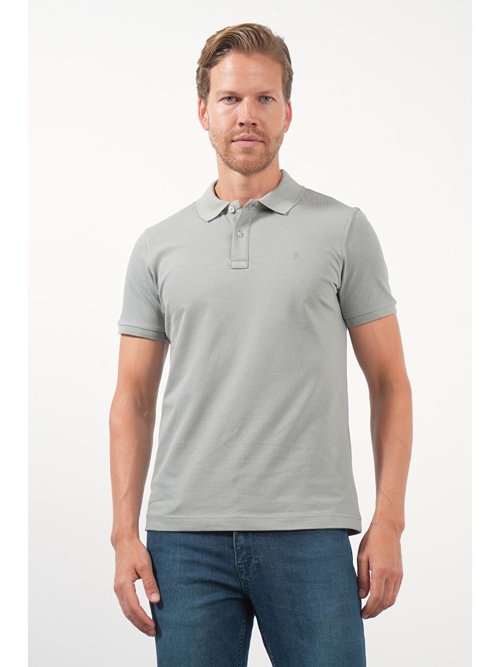 Haki Polo Yaka Pike Kısa Kol Slim Fit Pamuklu Hediye Kutulu Tişört 1011260169-2