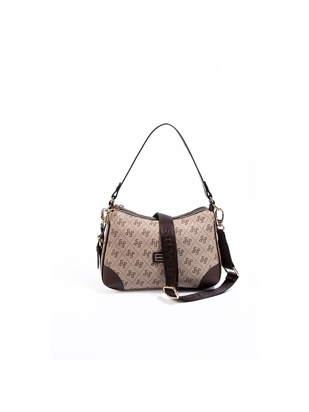 Kadın SP1269-M178 SILVER POLO Omuz Çantası Koyu Bej-Kahve-4