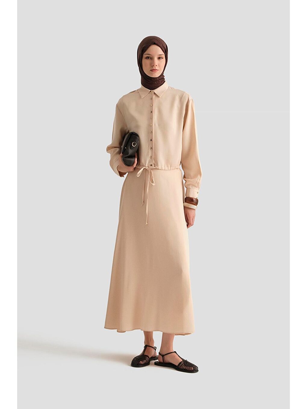 Bej Lyocell Ceket 25Yd4226-1 Taş-4