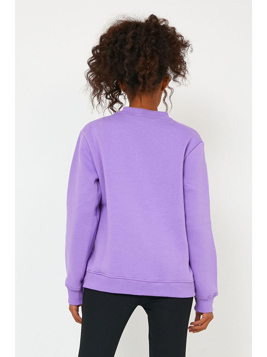 Siyah Store Kadın Sweatshirt Içi Polarlı Baskılı Oversize Outdoor Sweatshirt-1