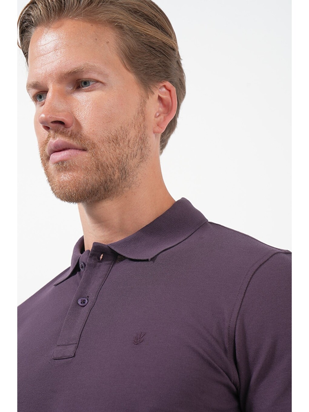 Mor Polo Yaka Pike Kısa Kol Slim Fit Pamuklu Hediye Kutulu Tişört 1011260169-4