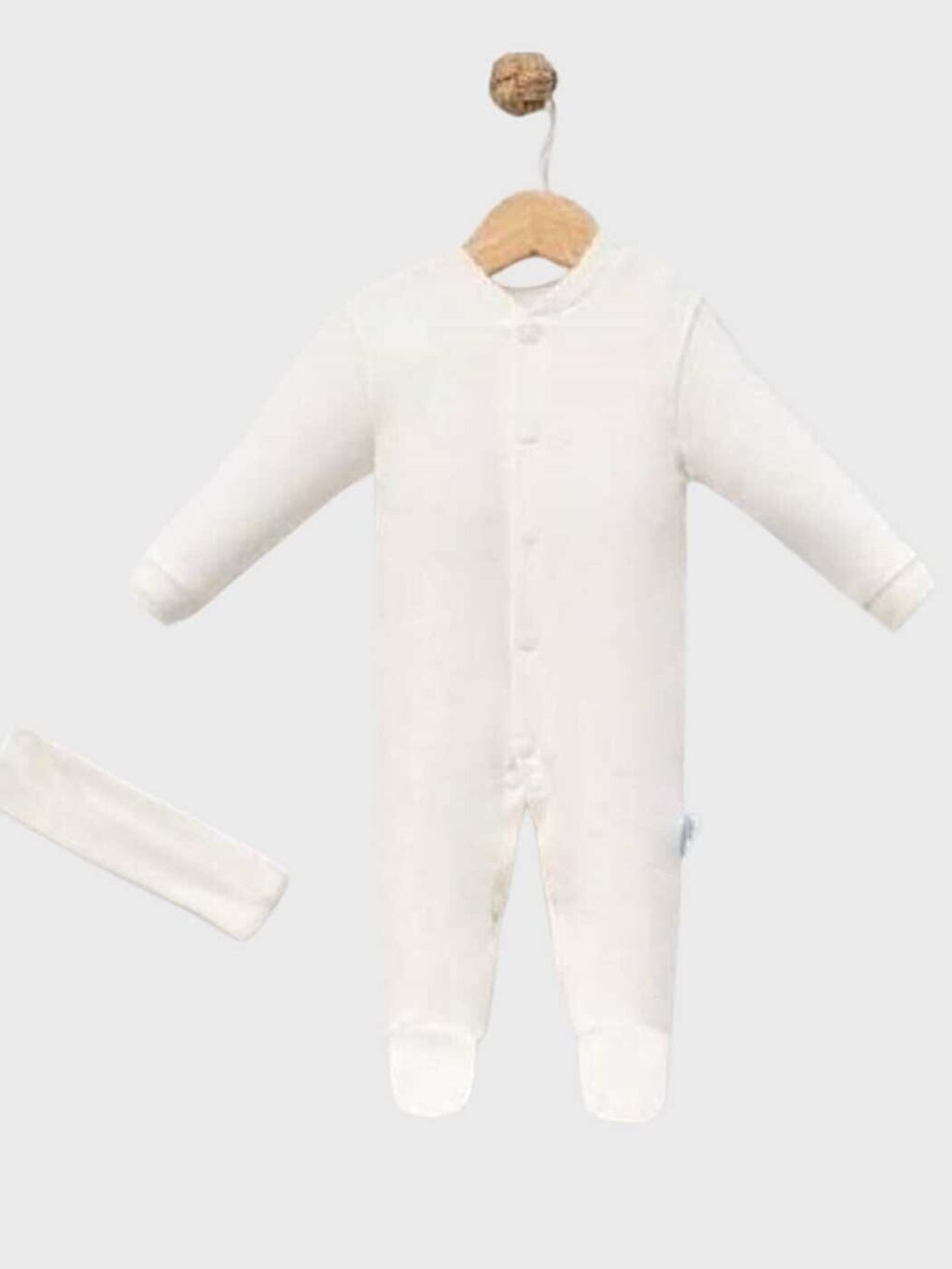 Ekru Coppa Baby Uzun Kollu 5li Bebek Body %100 Pamuk Çıtçıtlı Basic Bebek Zıbın Yenidoğan