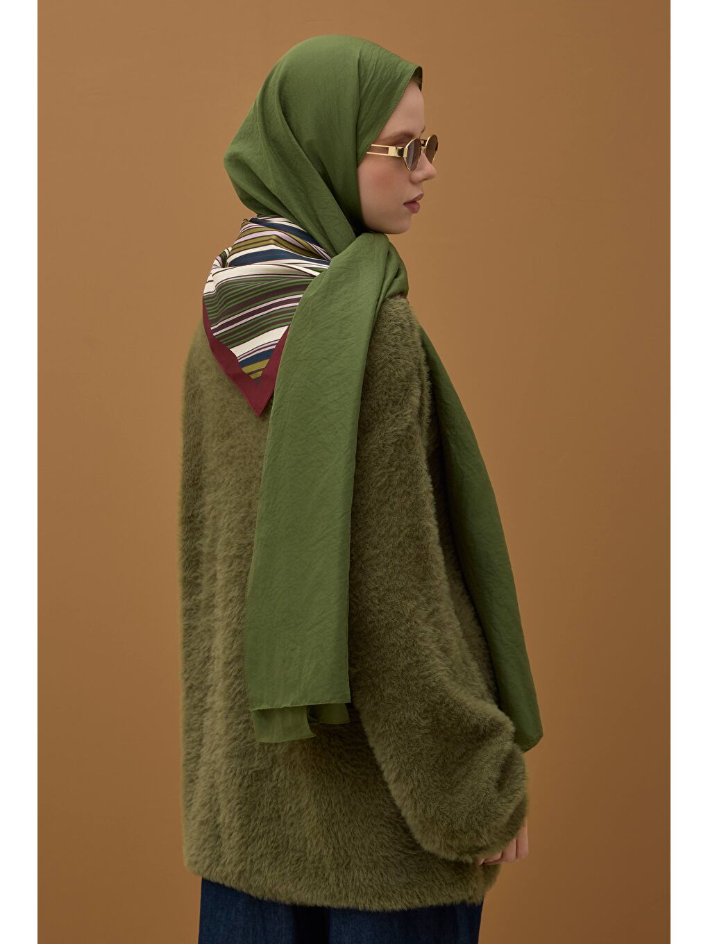 Yeşil Soft Kraş Şal Selvi-1