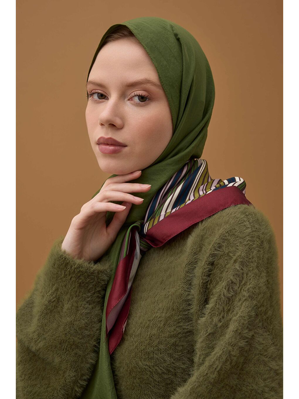 Yeşil Soft Kraş Şal Selvi-2