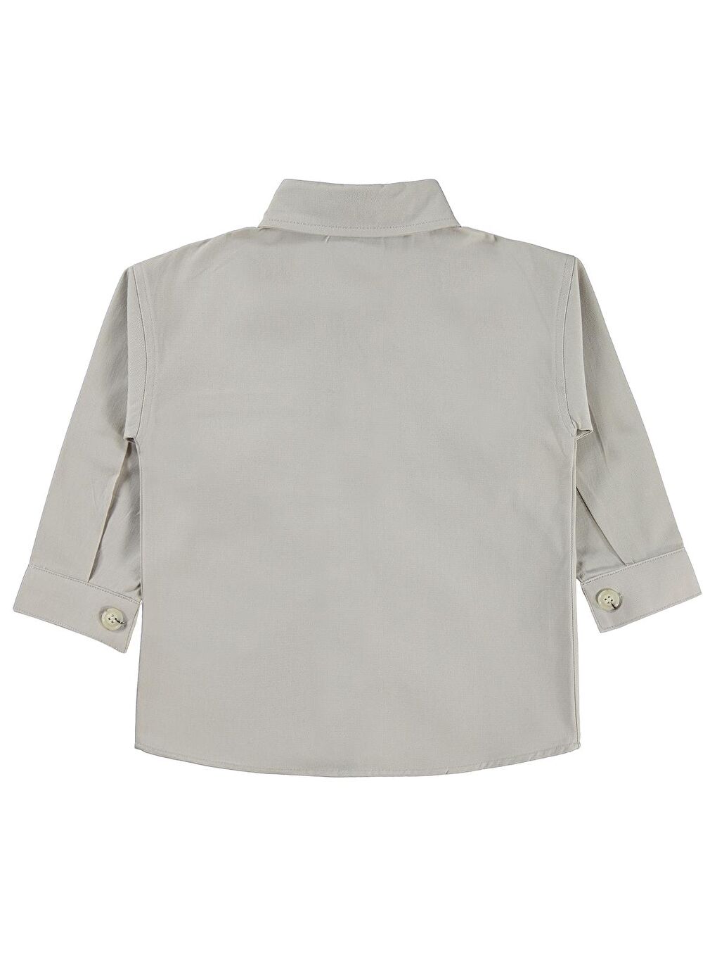 Bej Boys Çift Cepli Tişörtlü 2-5 Yaş Gömlek - Koyu Taş Rengi-1